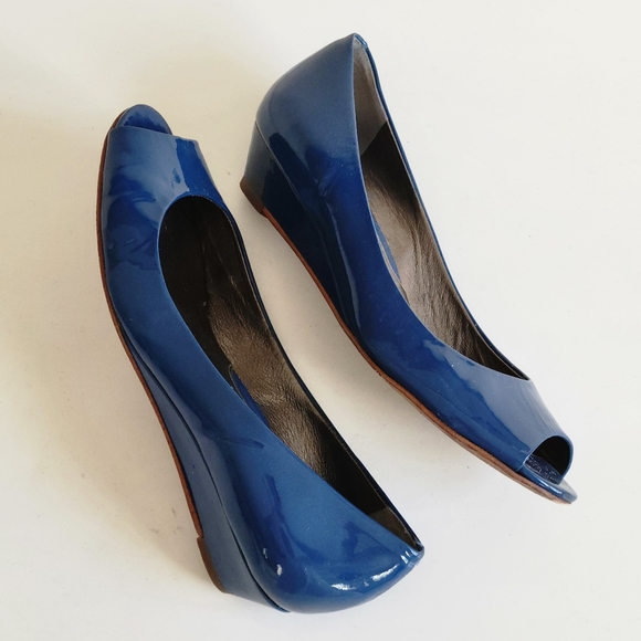 Cole Haan Nike Air Patent Peep Toe Wedges Shoes 6.5 Women's - Picture 2 of 9